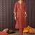 Red printed pure cotton kurta trouser set