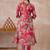 Red printed pure cotton kurta trouser set