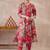 Red printed pure cotton kurta trouser set