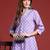 Lavender printed pure cotton kurta trouser set