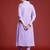 Lavender printed pure cotton kurta trouser set