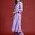 Lavender printed pure cotton kurta trouser set