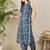 Blue printed pure cotton kurta trouser set