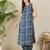 Blue printed pure cotton kurta trouser set