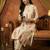 White printed pure cotton kurta trouser set