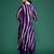 Purple printed viscose rayon kurta trouser set