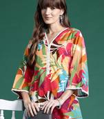Multicolor printed pure cotton kurta trouser set