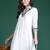 White embroidered pure cotton kurta trouser set