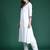 White embroidered pure cotton kurta trouser set