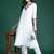 White embroidered pure cotton kurta trouser set