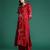 Maroon embroidered viscose rayon kurta trouser set