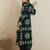 Green embroidered viscose rayon kurta trouser set