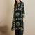 Green embroidered viscose rayon kurta trouser set