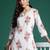 White printed pure cotton kurta trouser set