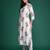 White printed pure cotton kurta trouser set