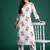 White printed pure cotton kurta trouser set