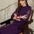 Purple embroidered pure cotton kurta trouser set