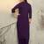 Purple embroidered pure cotton kurta trouser set