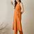 Orange embroidered pure cotton kurta trouser set