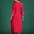 Pink embroidered pure cotton kurta trouser set