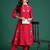 Pink embroidered pure cotton kurta trouser set