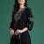 Black embroidered viscose rayon kurta trouser set