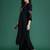 Black embroidered viscose rayon kurta trouser set