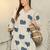 White printed pure cotton kurta trouser set
