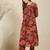 Maroon printed pure cotton kurta trouser set