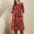 Maroon printed pure cotton kurta trouser set