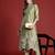 Green embroidered silk kurta trouser set
