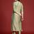 Green embroidered silk kurta trouser set