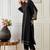 Black embroidered silk kurta trouser set
