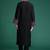 Black embroidered pure cotton kurta trouser set
