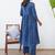 Blue printed pure cotton kurta trouser set