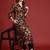Black printed silk kurta trouser set