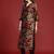 Black printed silk kurta trouser set