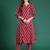 Maroon printed pure cotton kurta trouser set