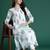 White printed pure cotton kurta trouser set