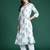 White printed pure cotton kurta trouser set