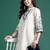 Off white embroidered pure cotton kurta trouser set