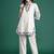 Off white embroidered pure cotton kurta trouser set
