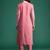 Mauve embroidered pure cotton kurta trouser set