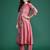 Mauve embroidered pure cotton kurta trouser set