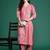 Mauve embroidered pure cotton kurta trouser set