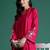 Pink embroidered silk kurta trouser set