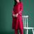 Pink embroidered silk kurta trouser set