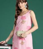 Pink printed pure cotton kurta trouser set