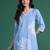 Blue printed pure cotton kurta trouser set