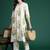 White printed pure cotton kurta trouser set